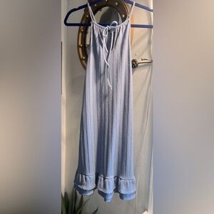 Green Envelope Sky Blue Halter Dress